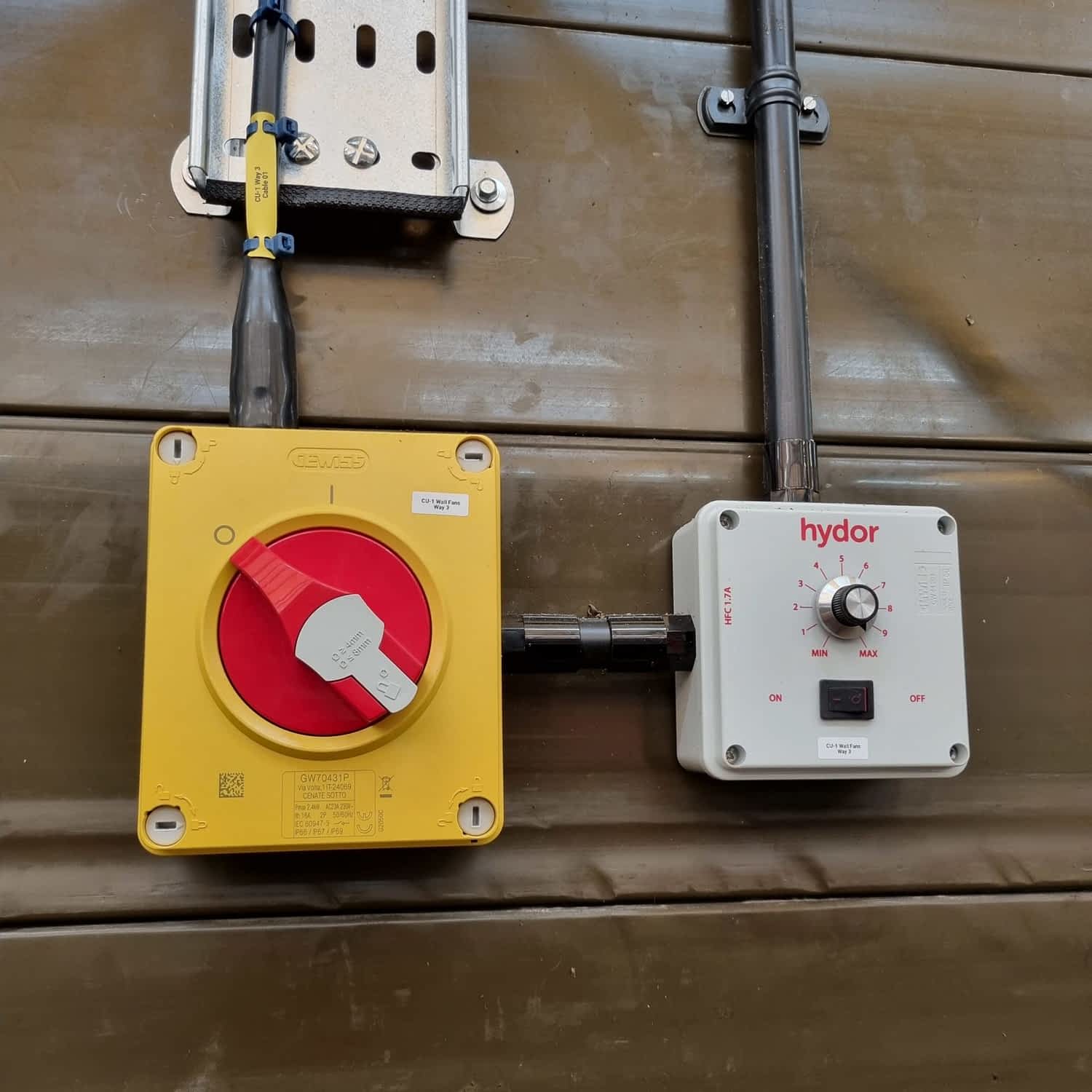 Industrial and commercial electrical installation - Fan controls and local isolation by Indacon Ltd